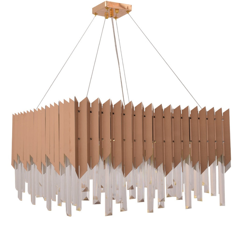 Rose Gold Plated LED Pendant Light (Square)