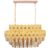 Gold Plate Crystal Rectangle Chandelier