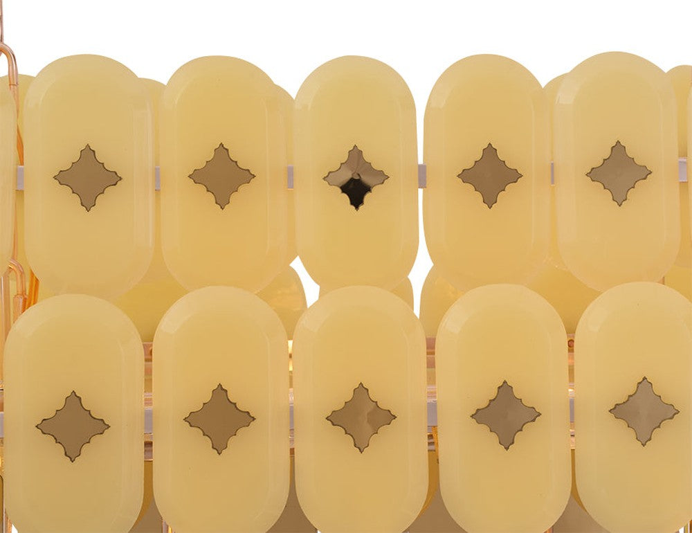 Gold Plate Crystal Rectangle Chandelier