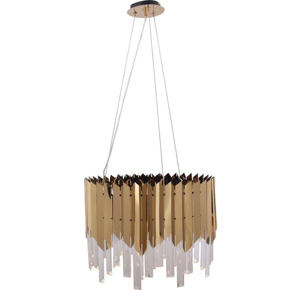 Gold Plated LED Pendant Light (Round Medium)