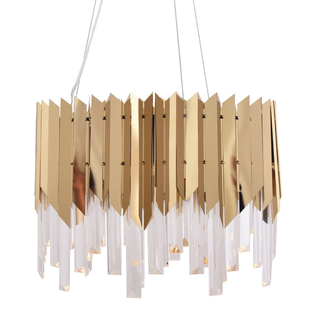 Gold Plated LED Pendant Light (Round Medium)