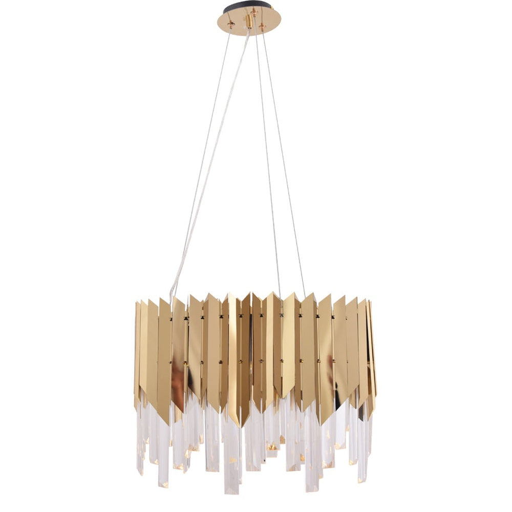 Gold Plated LED Pendant Light (Round Medium)