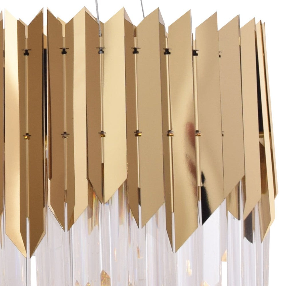 Gold Plated LED Pendant Light (Round Medium)