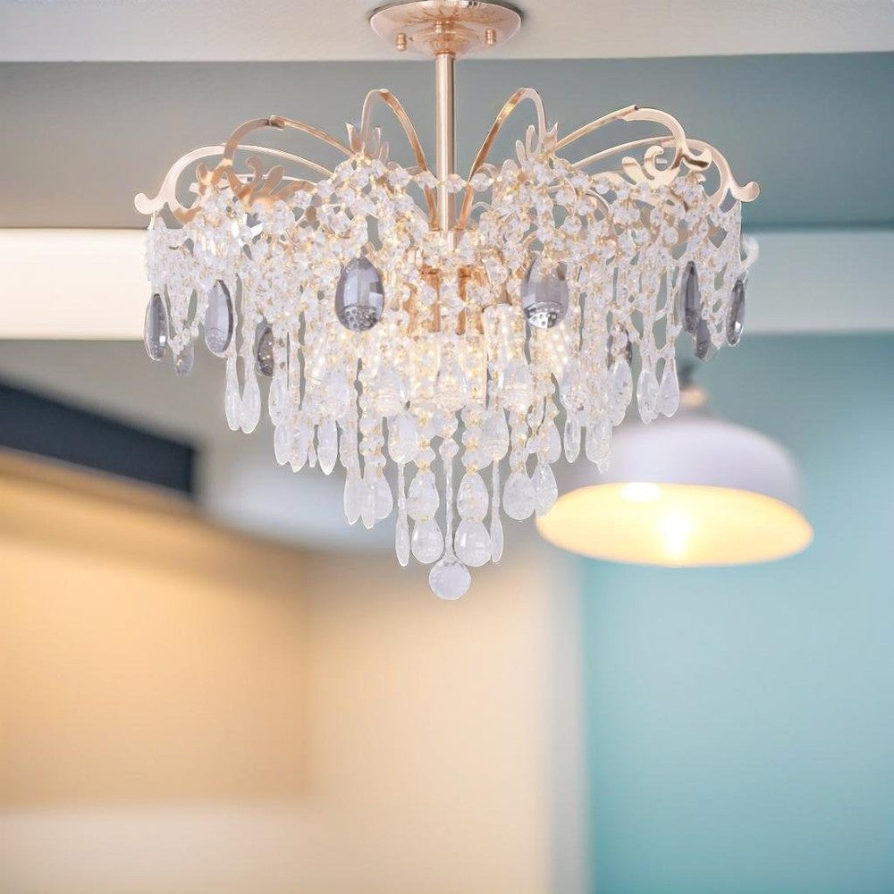 Freya Ceiling Light (Gold, 600mm)