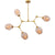 Modern Chandelier 5 Light Gold with Tinted Glass Shades