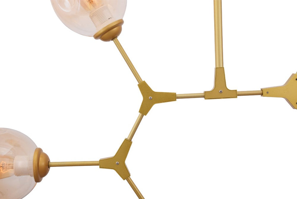 Modern Chandelier 5 Light Gold with Tinted Glass Shades