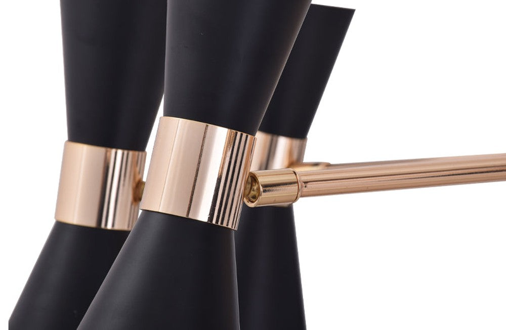 Urban Chandelier Black With Gold - 10 Lights