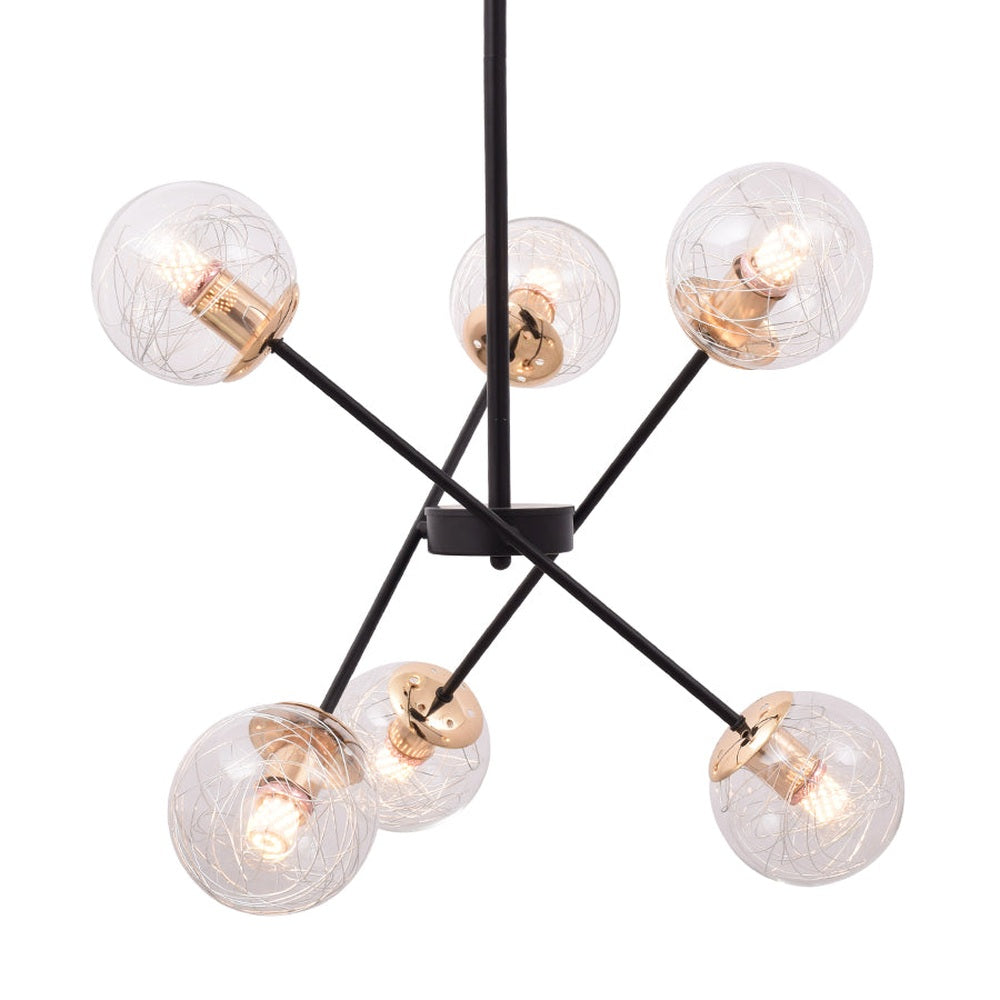Modern Mobile Globe Chandelier - 6 Light