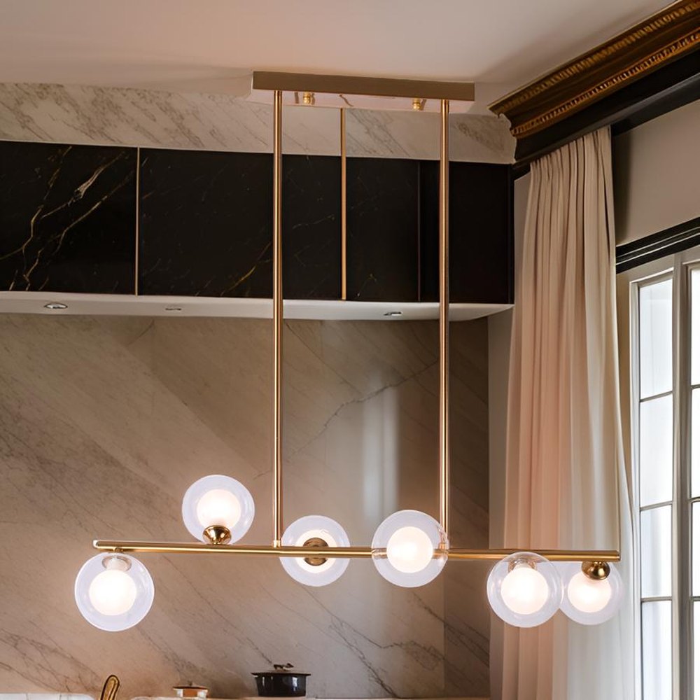 Parker Chandelier 6 Glass, Matt Gold