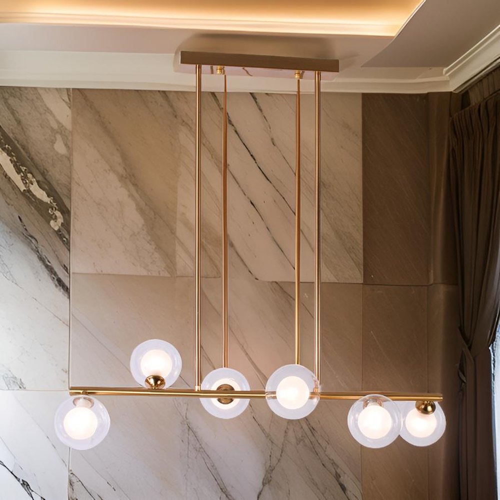 Parker Chandelier 6 Glass, Matt Gold