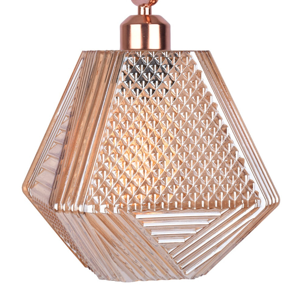 Amber Honeycomb Pendant Light
