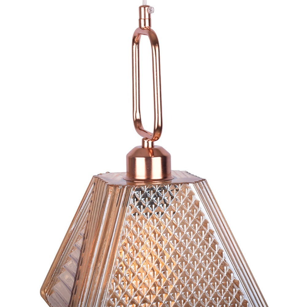 Amber Honeycomb Pendant Light