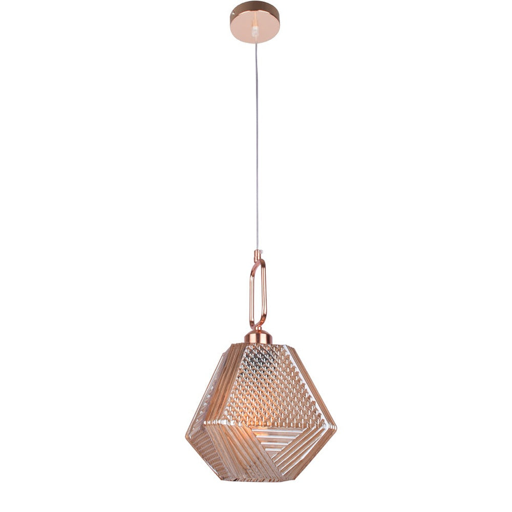 Amber Honeycomb Pendant Light