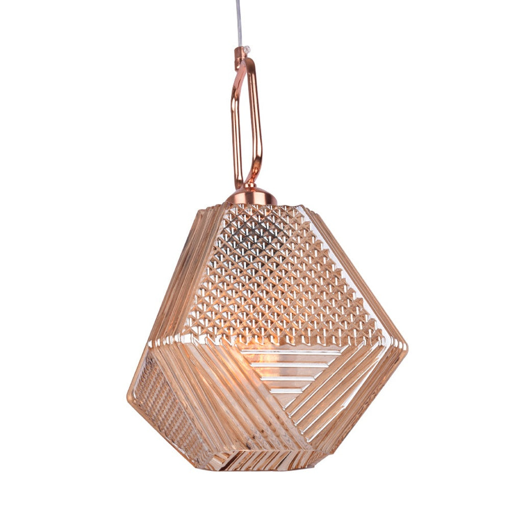 Amber Honeycomb Pendant Light