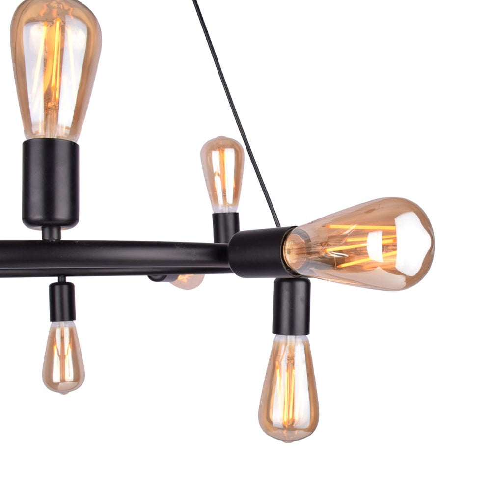 12 Light Vintage Style Chandelier E27 Holder, Black