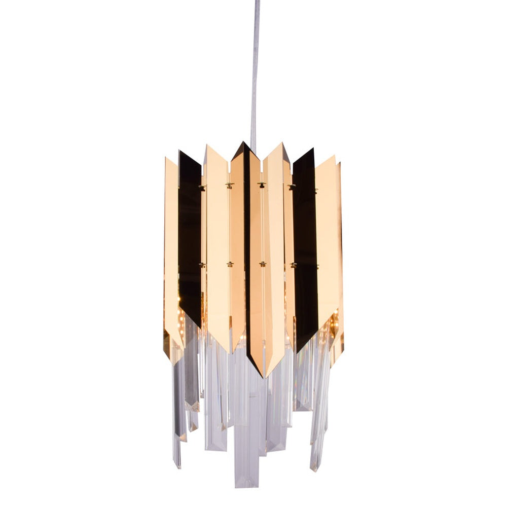 Gold Plated LED Pendant Light (Round Small)