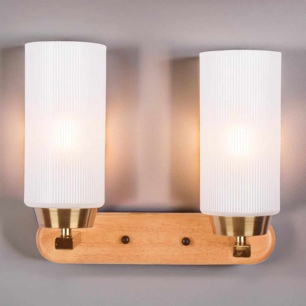 Contemporary Brown Wall Light - 2 Light