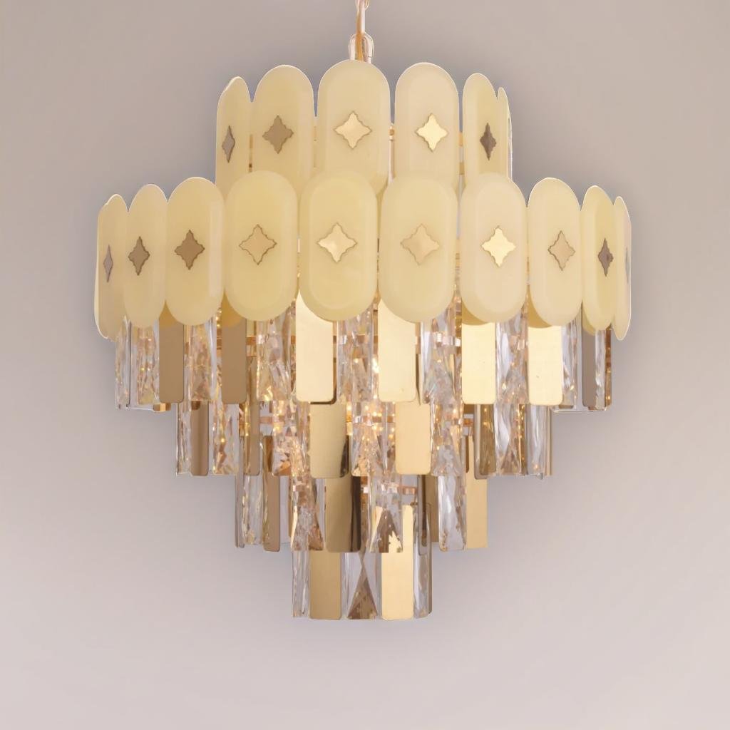 Gold Plate Crystal Chandelier