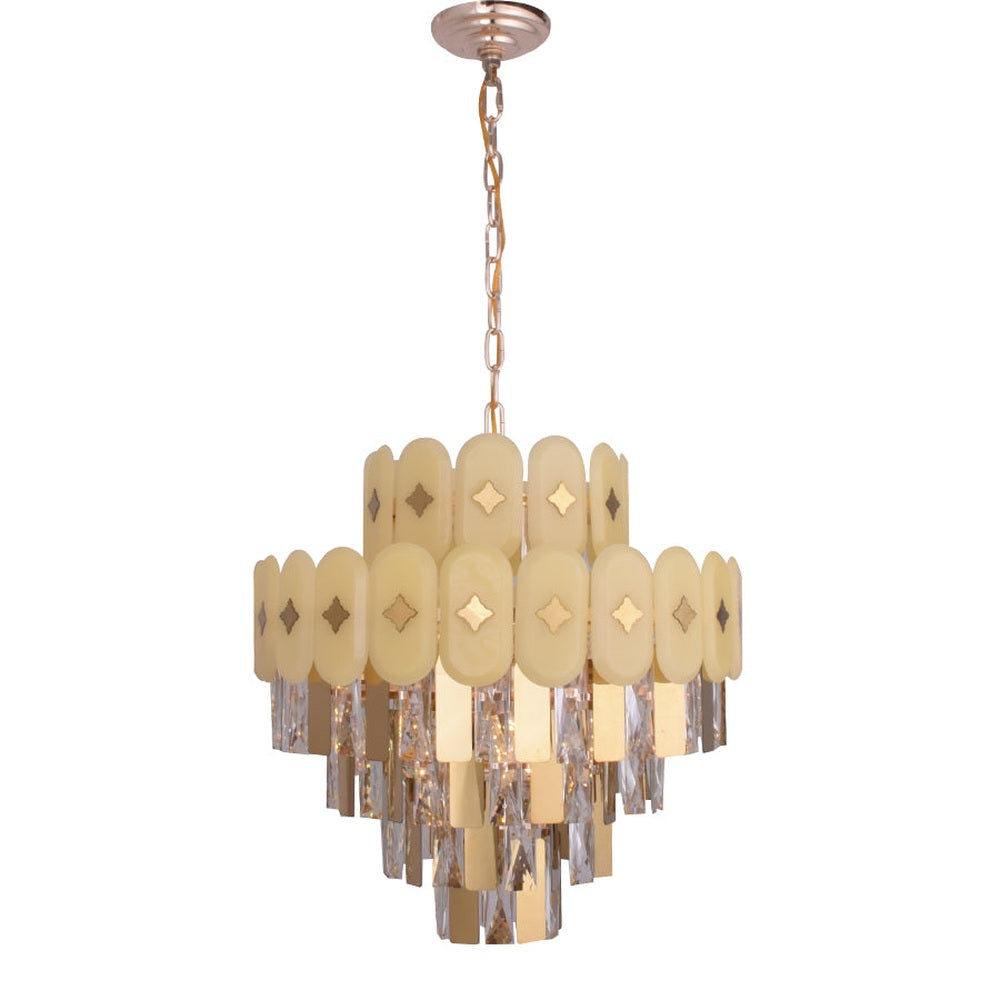 Gold Plate Crystal Chandelier