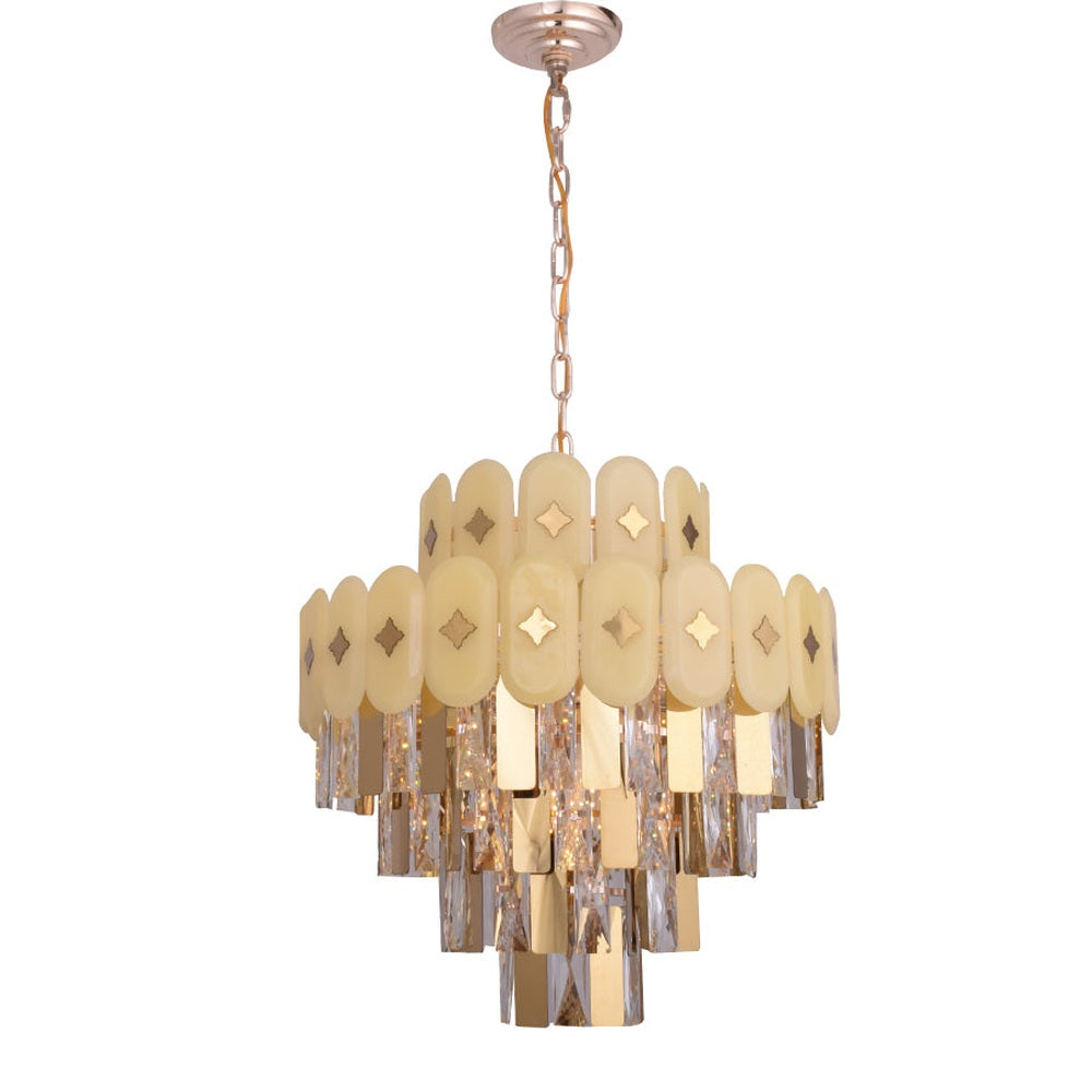 Gold Plate Crystal Chandelier