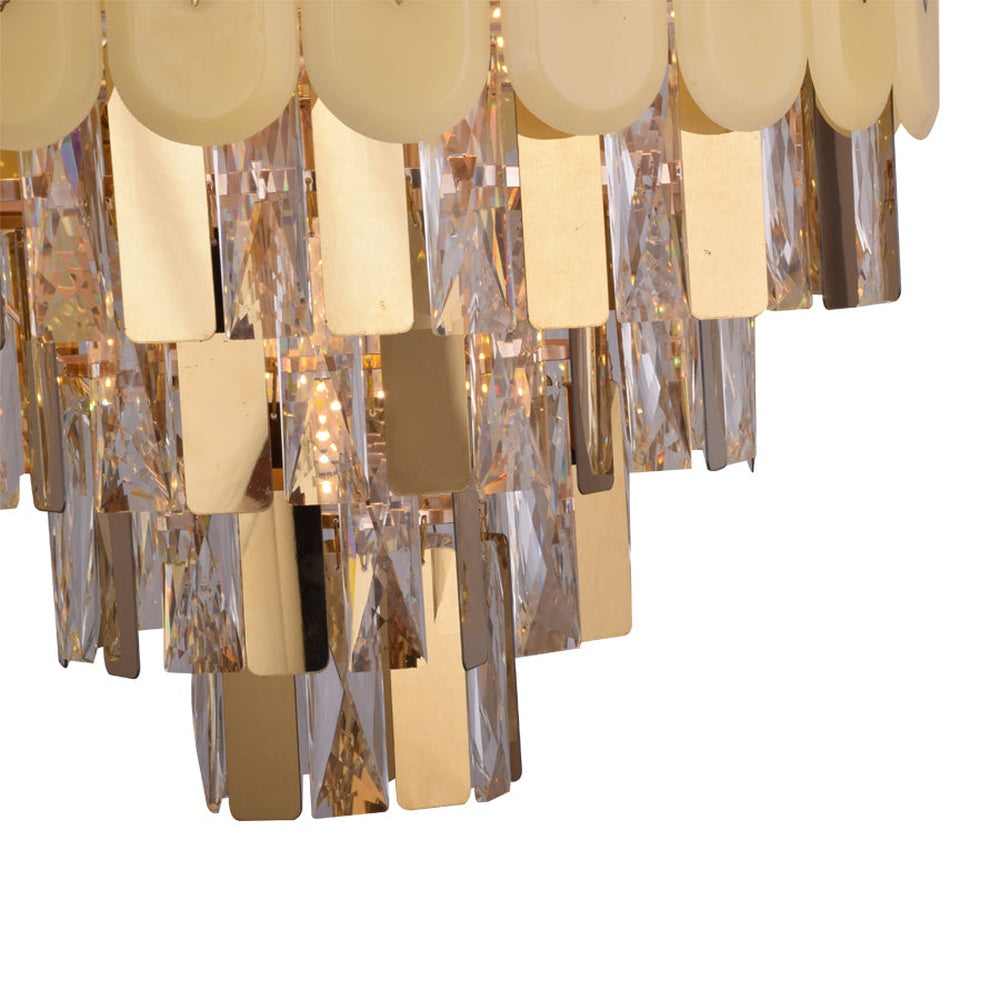 Gold Plate Crystal Chandelier