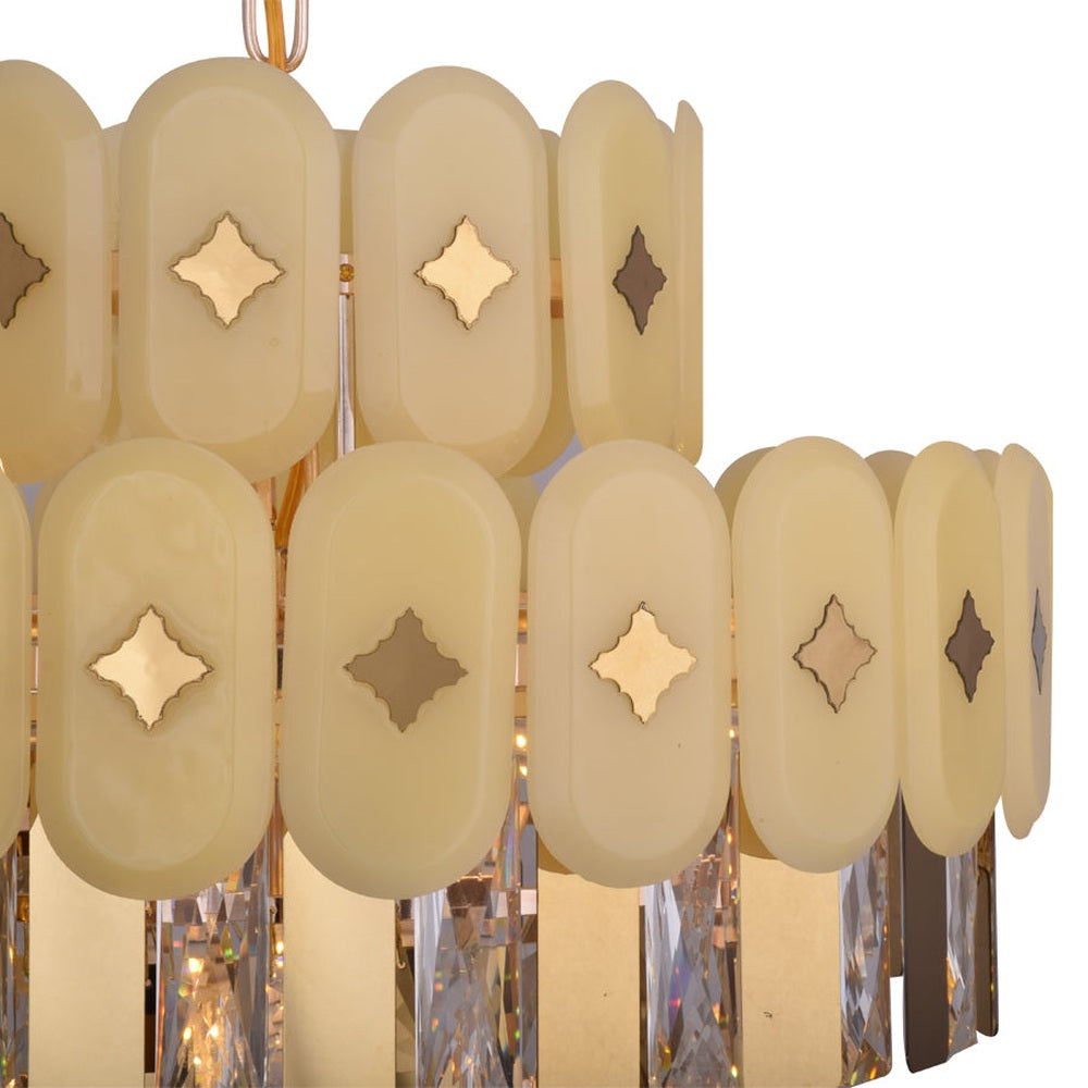 Gold Plate Crystal Chandelier