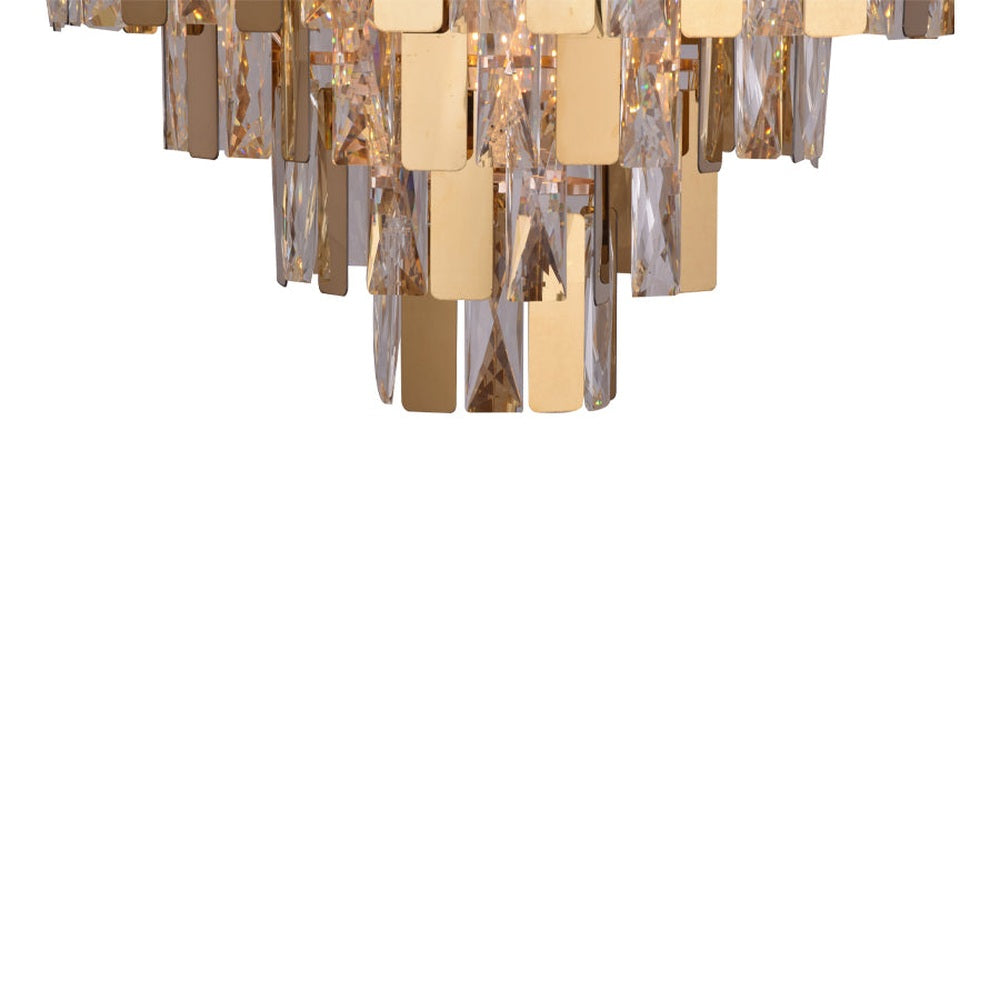 Gold Plate Crystal Chandelier