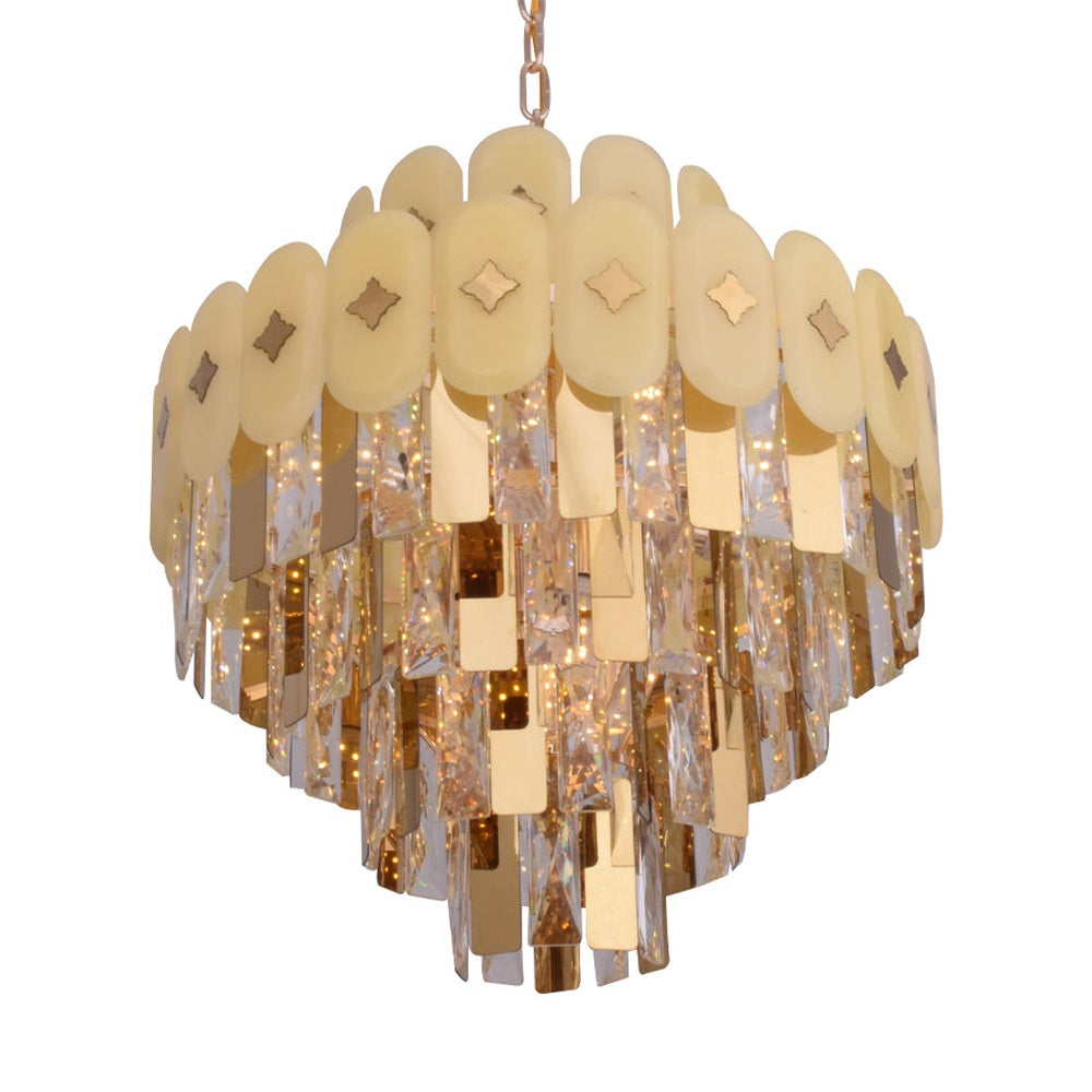 Gold Plate Crystal Chandelier