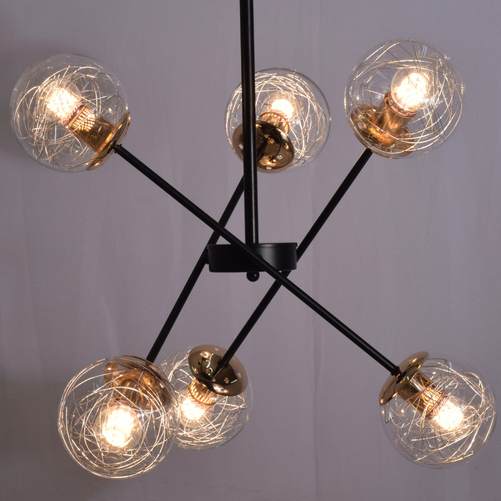 Modern Mobile Globe Chandelier - 6 Light