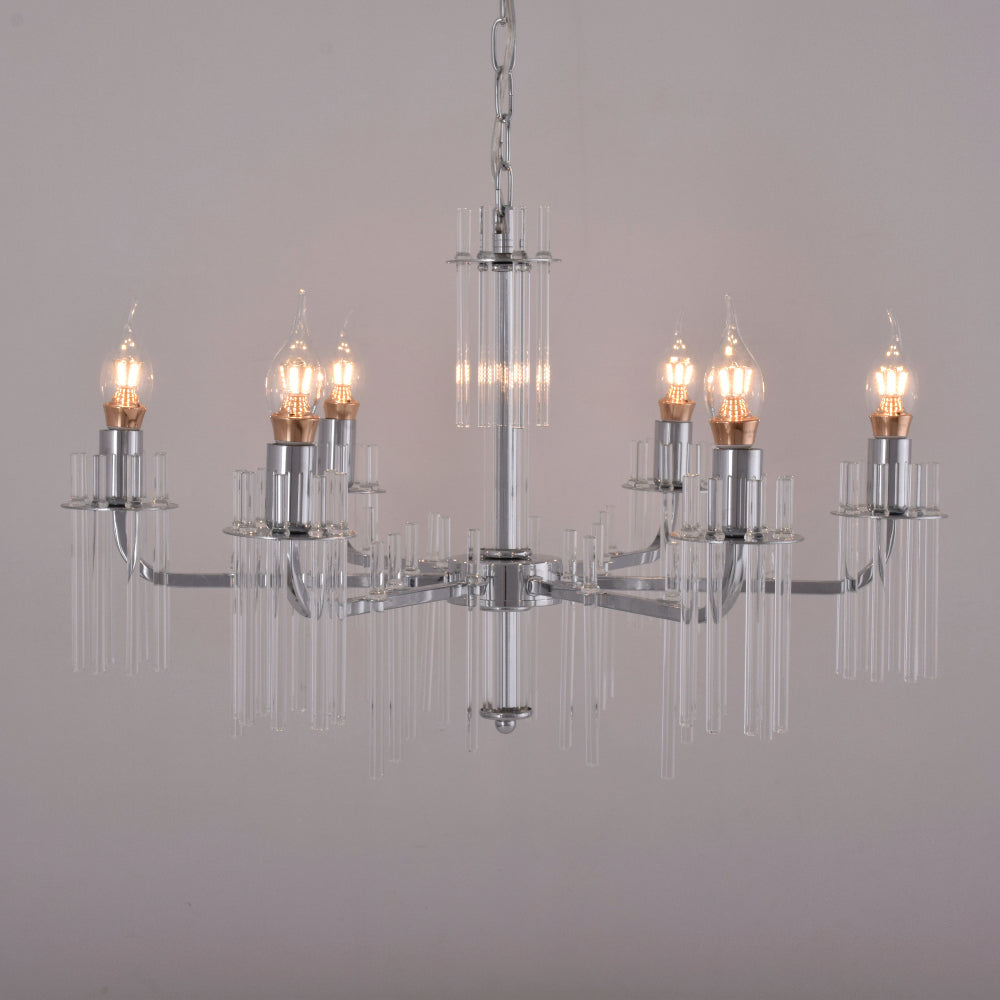 Icicle Chandelier 6 Arms (Silver)