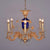Elegance Blue Gold Chandelier With Crystals - 6 Lights