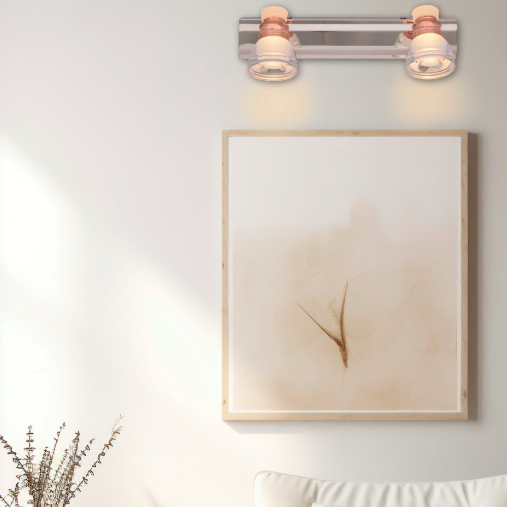 Rose Gold Adjustable 2 x LED Wall Light