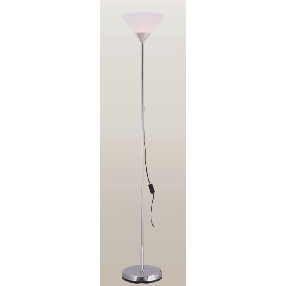 1 Light Torchiere Floor Lamp, Silver