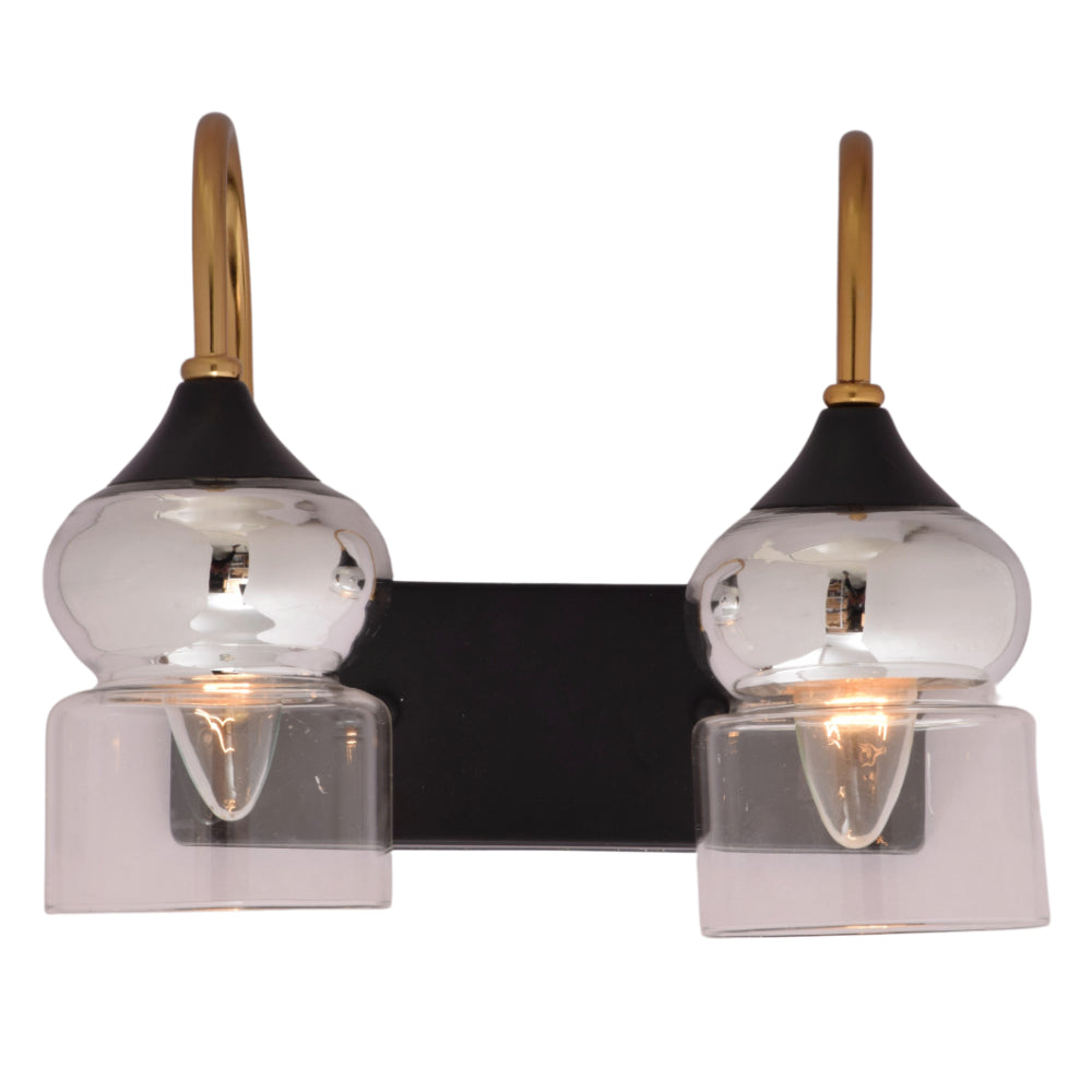 GOLDEN BEACON GLASS WALL LIGHT - 2 LIGHT