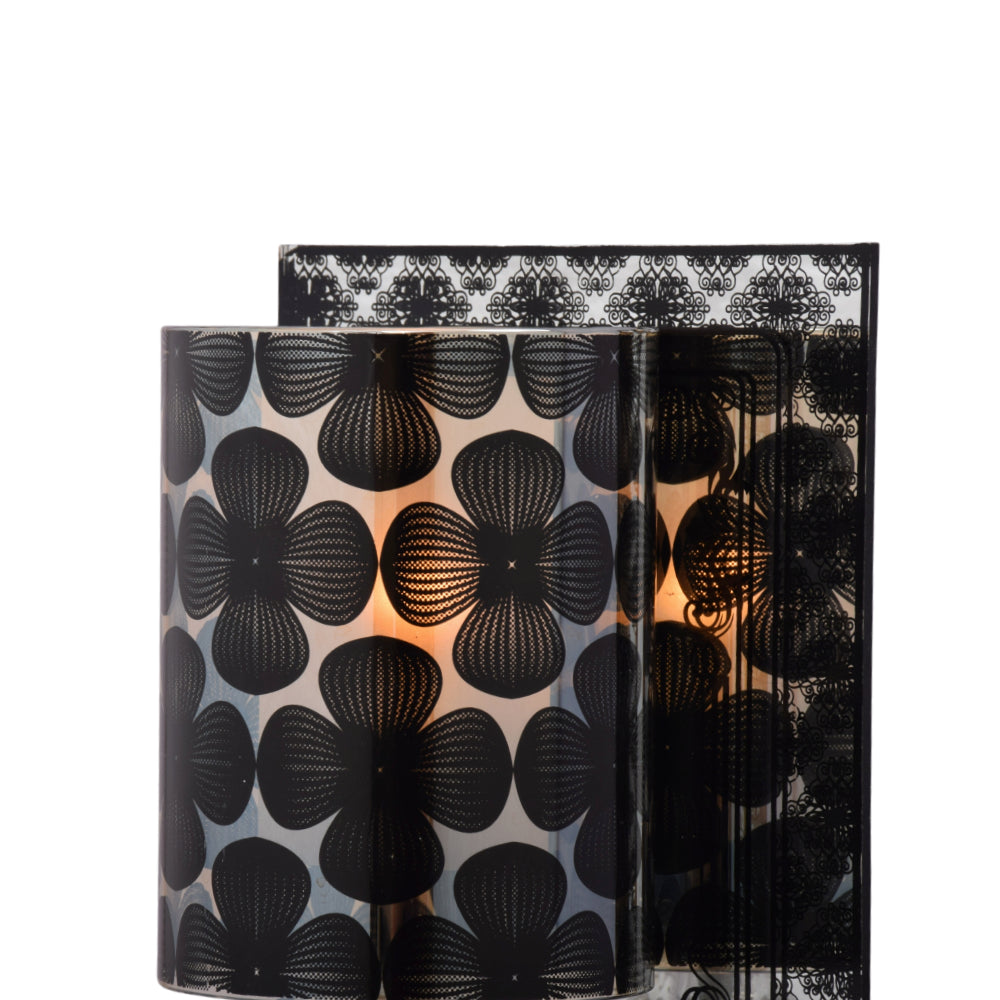 Black Flower Love Wall Light