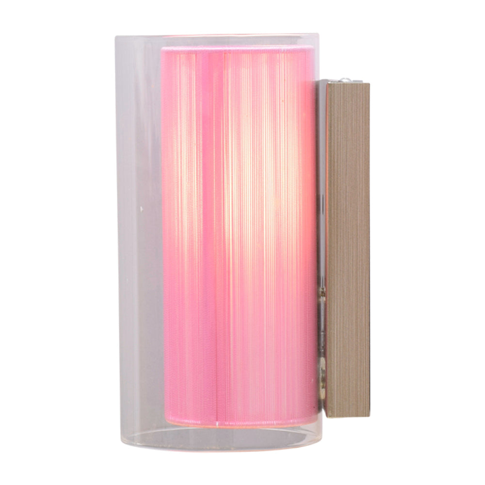 Pink Shade Wall Light (Round Glass)