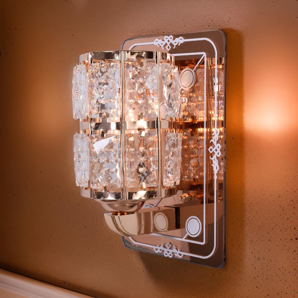 Crystals Rose Gold Wall Light