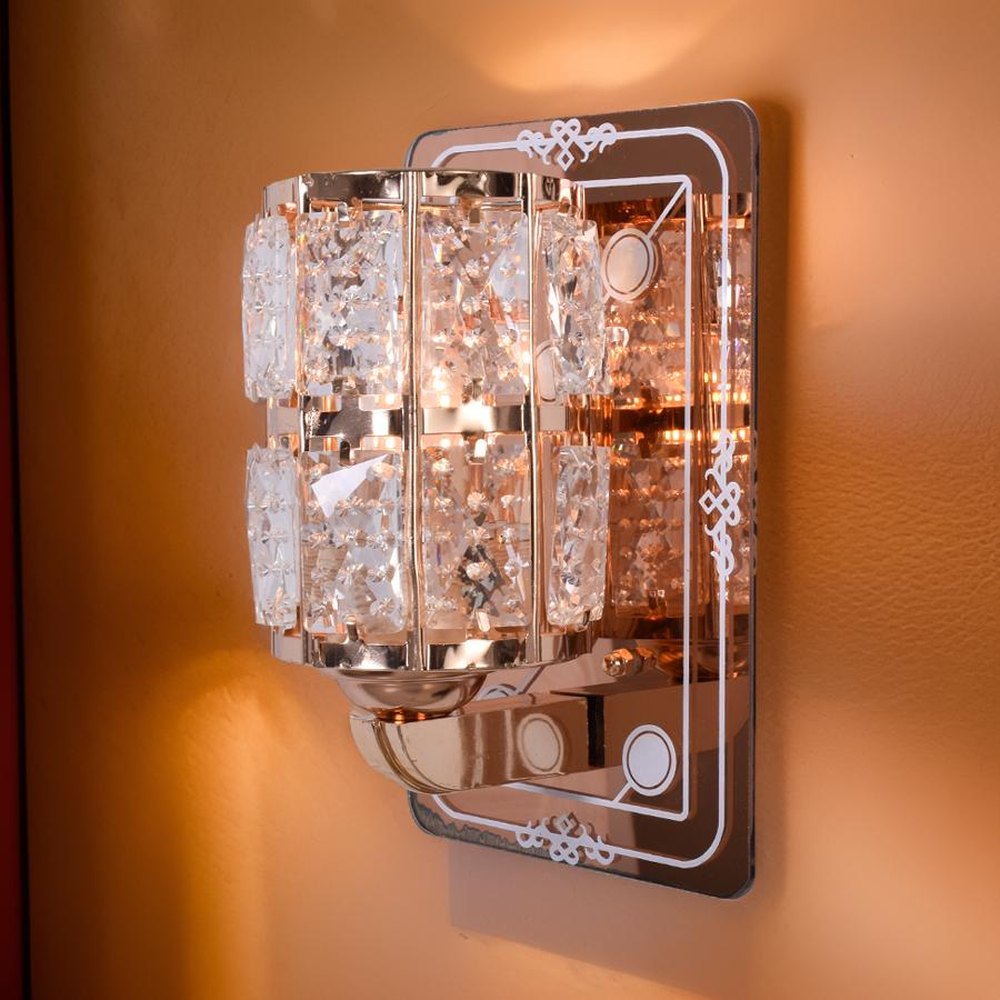 Crystals Rose Gold Wall Light
