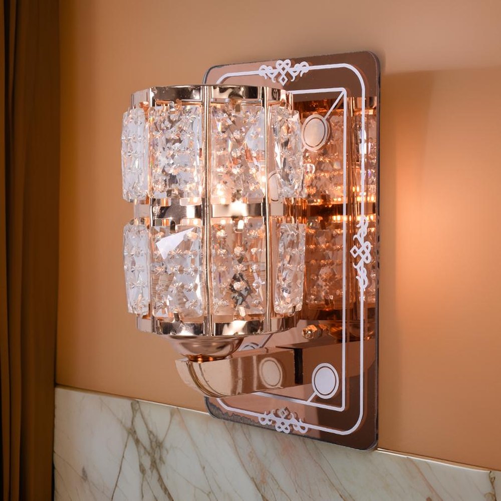 Crystals Rose Gold Wall Light