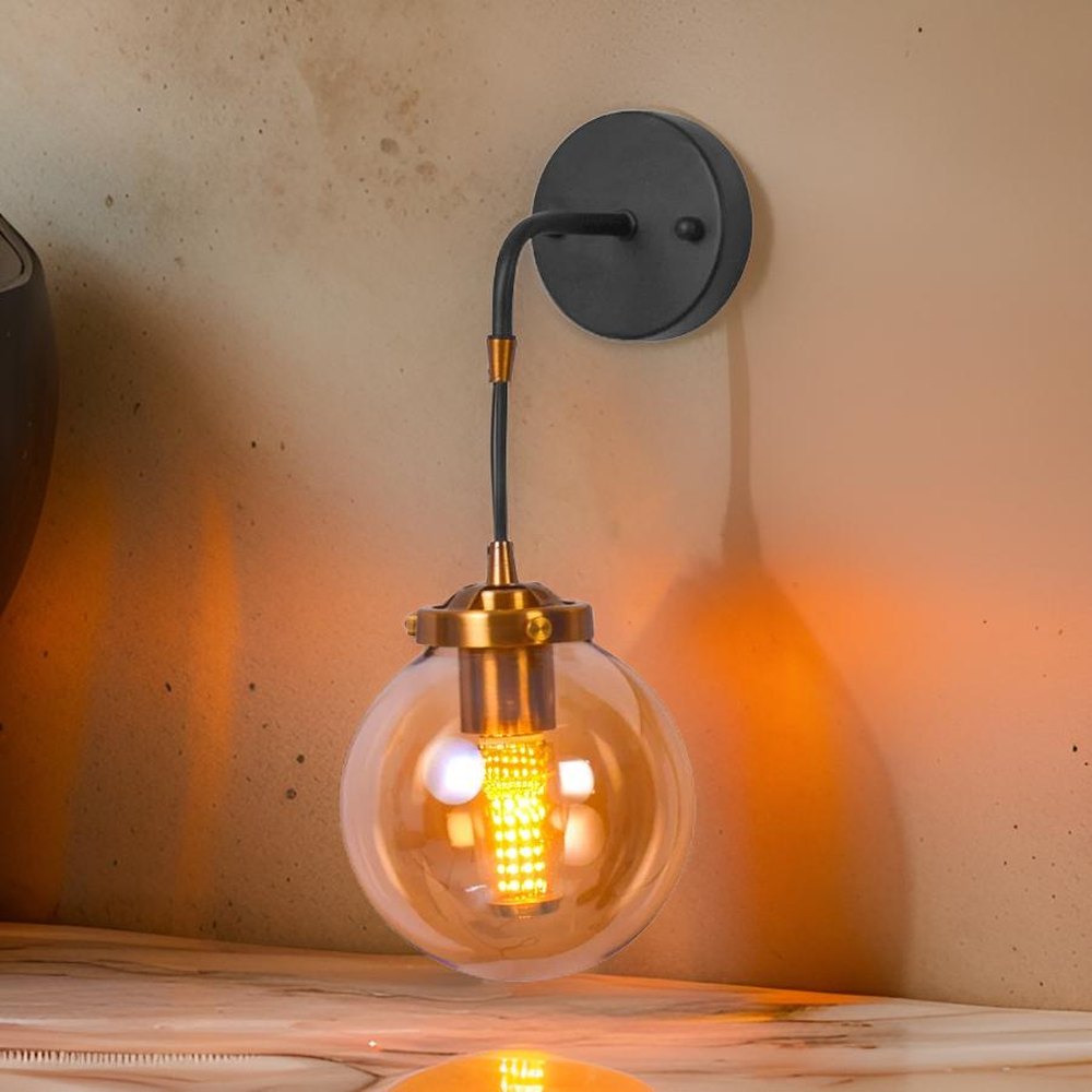 Amber Ball Wall Light