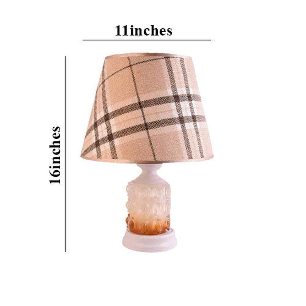 White Table Lamp with Checkered Shade-Starry Night