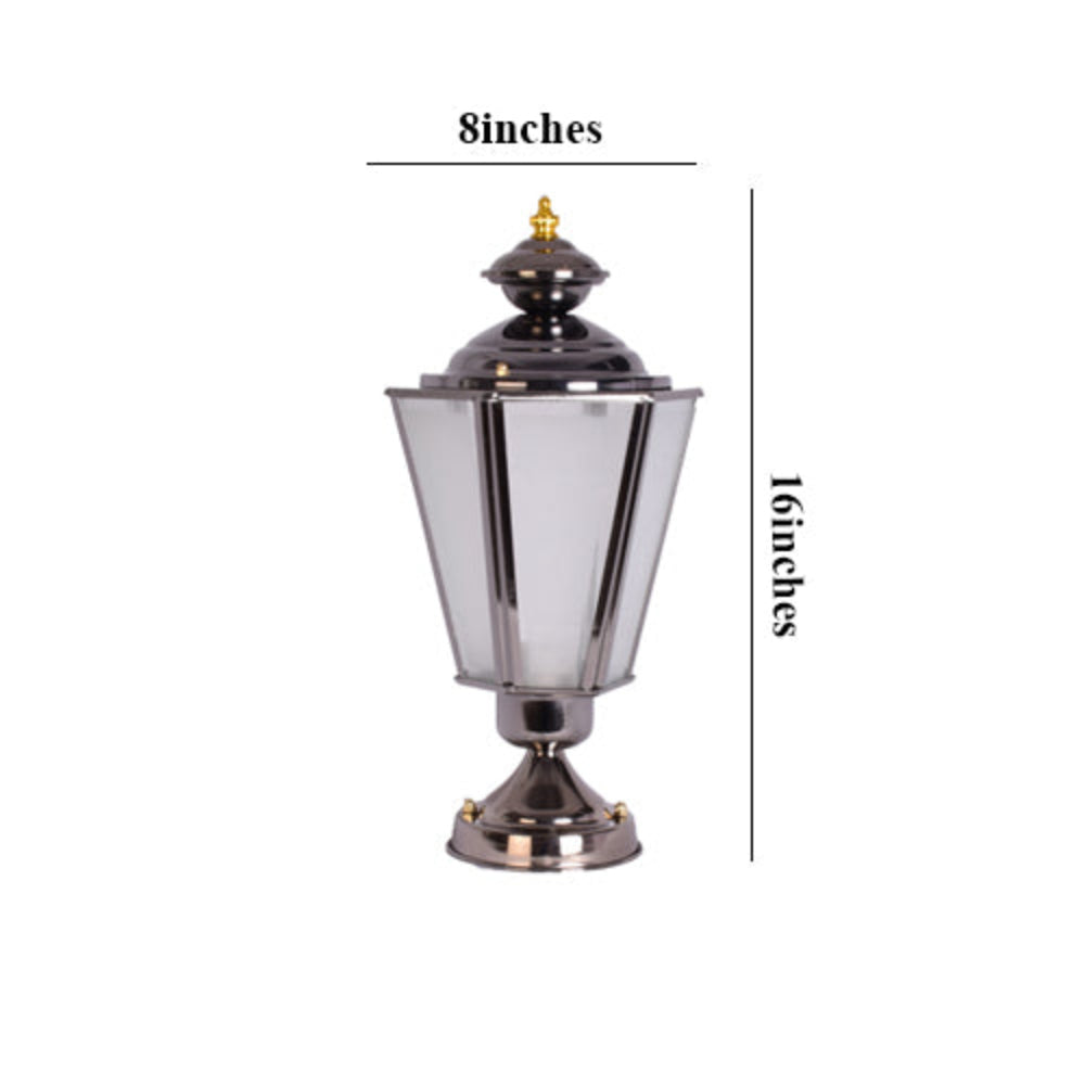 Outdoor Post Pillar Lantern Light E27, Silver-Starry Night