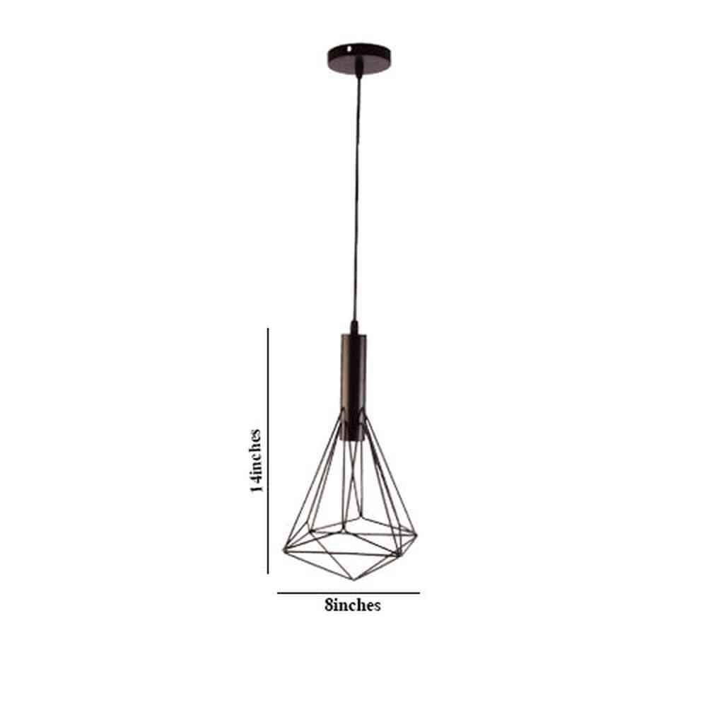 Geometric Pendant Light 1 E27 Holder, Black-Starry Night