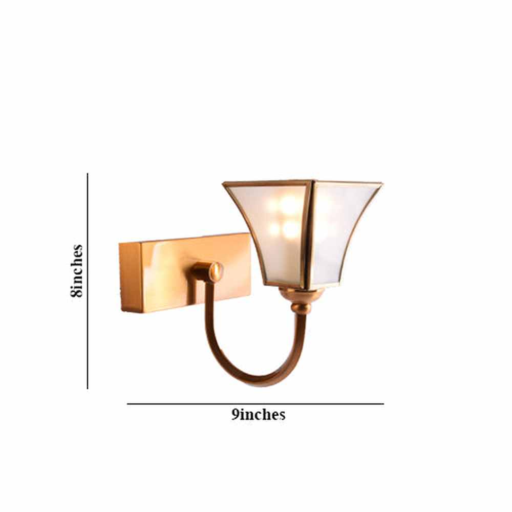 Bronze Wall Light with Square White Glass, E14 1 arm-Starry Night