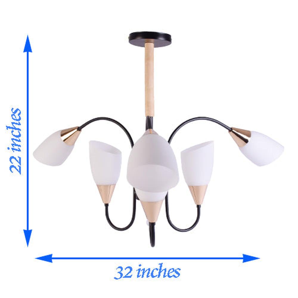 American Flower Chandelier 6 Lights with Glass Shades-Starry Night