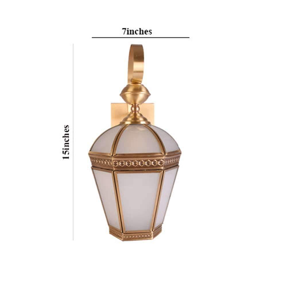 Outdoor Wall Light Copper with Frosted Glass Shade, E27-Starry Night