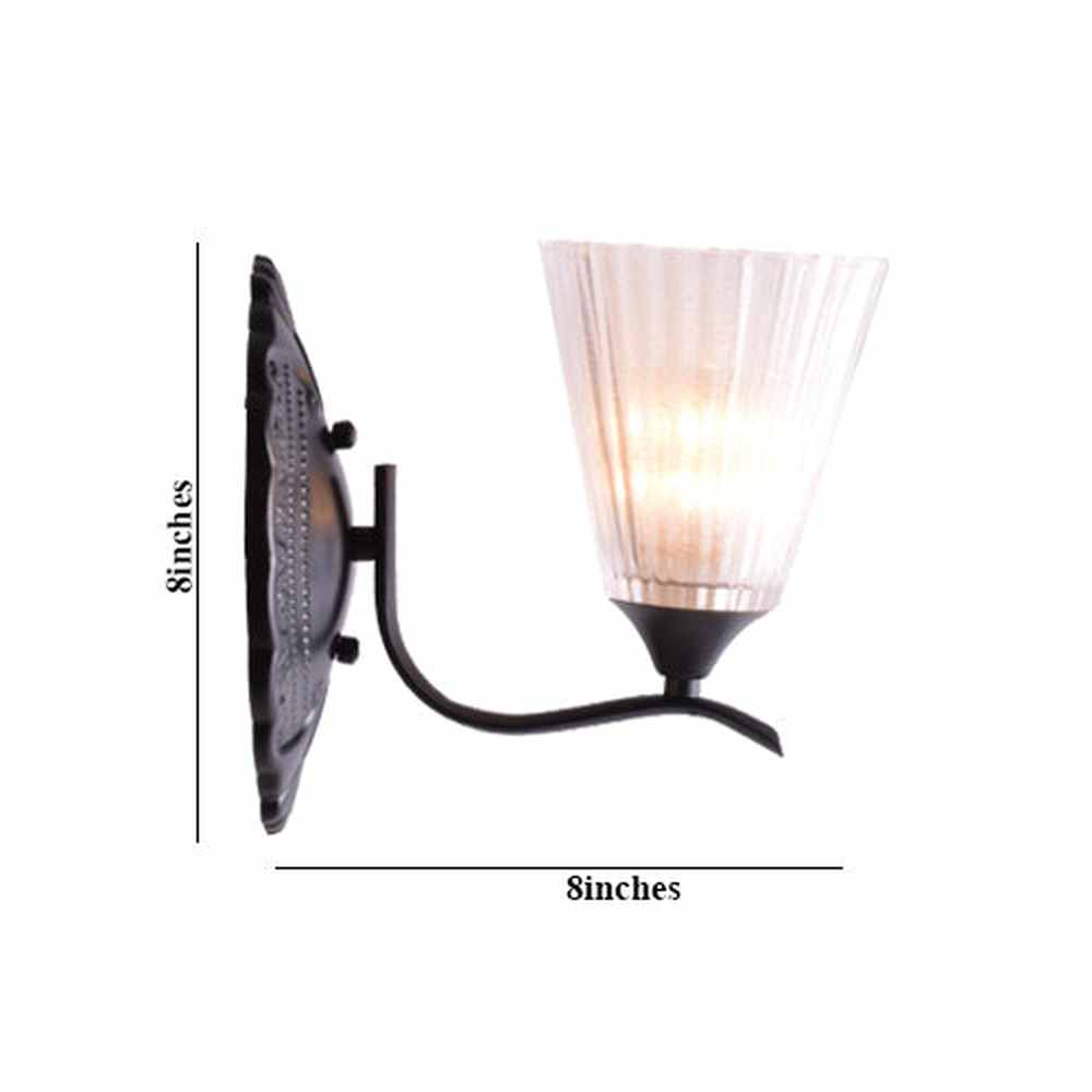 Wall Light Black with White Glass, E14 1 arm-Starry Night
