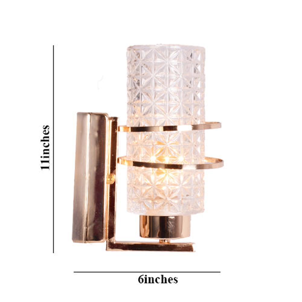 Golden Decorative Wall Light with Crystal Glass Shade, E14-Starry Night