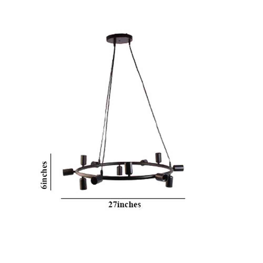 12 Light Vintage Style Chandelier E27 Holder, Black-Starry Night
