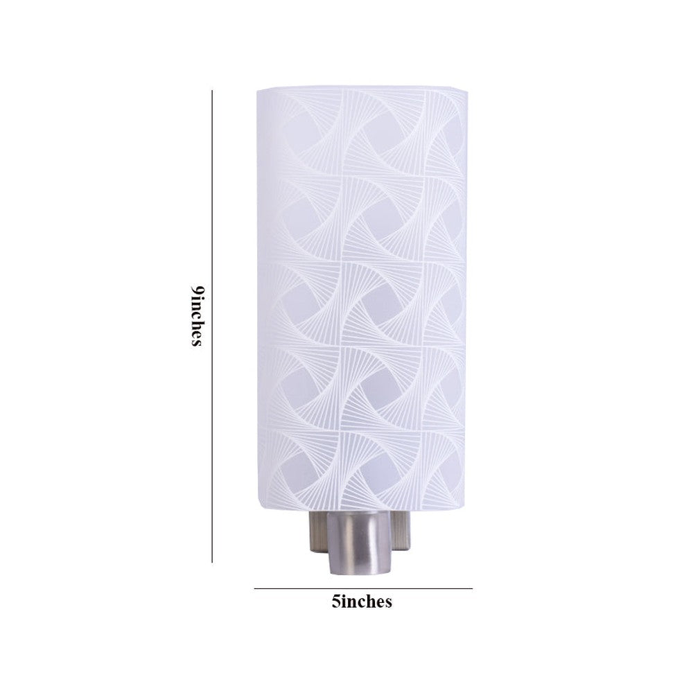 White Glass Wall Light With Print-Starry Night